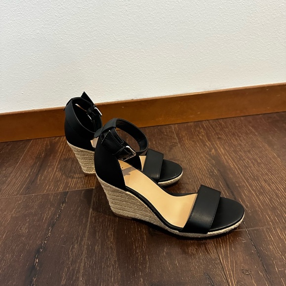 a new day Black Espadrille Ankle-Strap Wedge Sandals - Picture 2 of 6